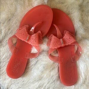 Ferragamo Red Bow Jelly Sandals